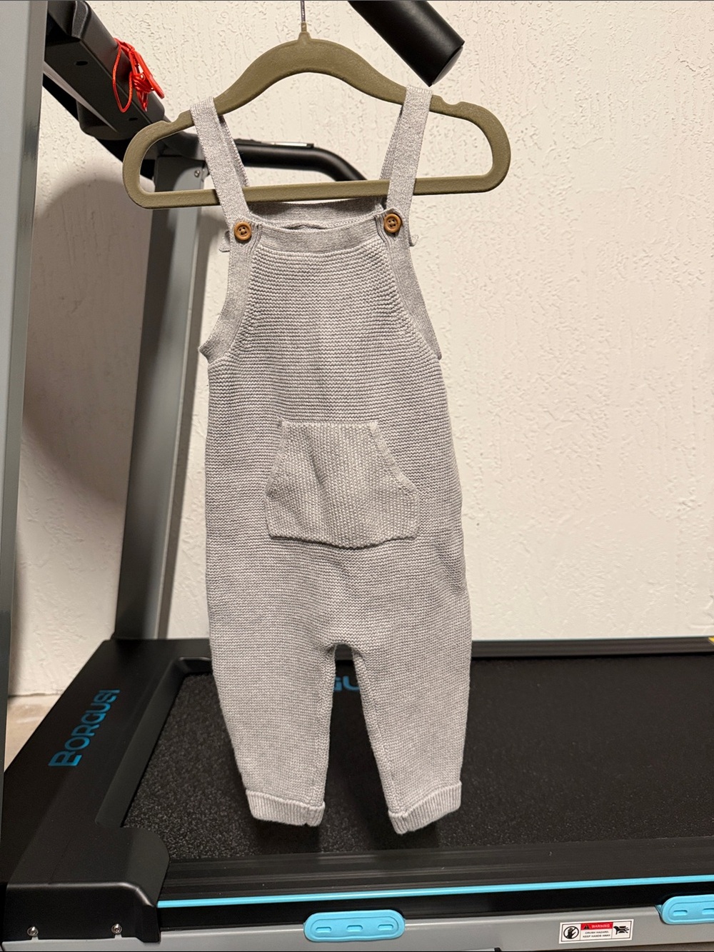 Neutral Light Gray Knit Overalls for Kids - Cozy Everyday Playwear